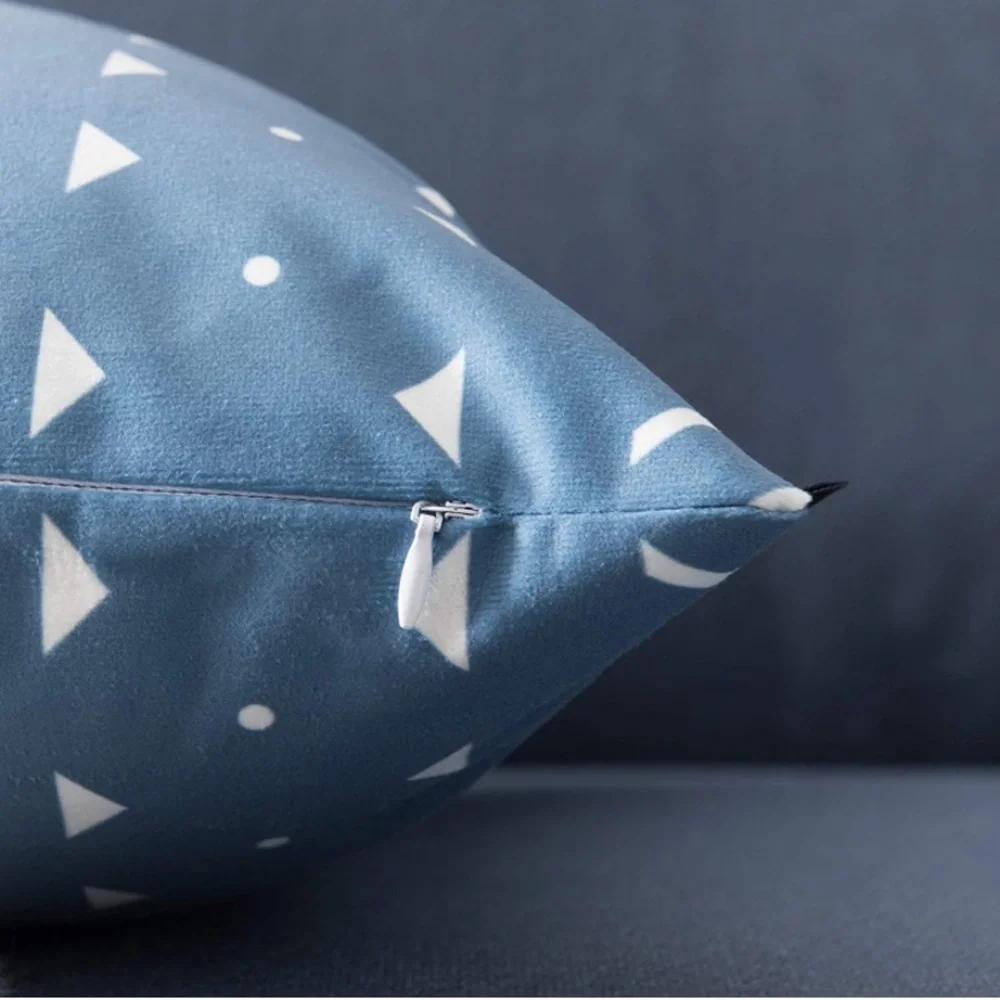 Luxury Home | Boho Chic Blue & White Geo Tribal Print Throw Pillow Covers